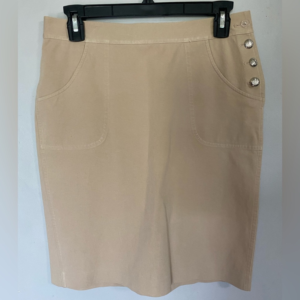 Lauren Ralph Lauren Khaki Skirt with Button Detail Size 4